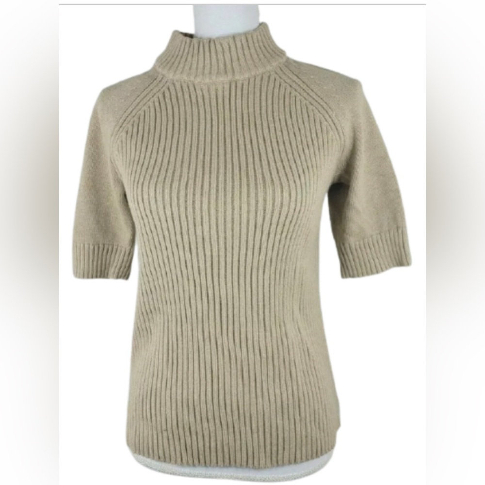 NWT Land’s End Women’s Short Sleeve Brown Sweater no tag